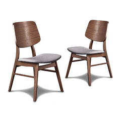 The Oscar Mid-Century Modern Dining Chairs (Set of Two) combine timeless design with practical functionality, making them a perfect addition to your dining space. Crafted from solid Rubberwood and Walnut veneers, these chairs are designed for durability a
