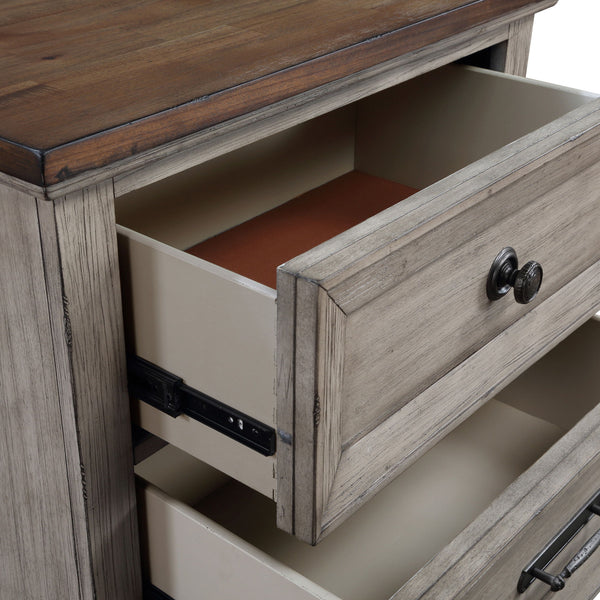Mariana - Nightstand With USB - Vintage Creme