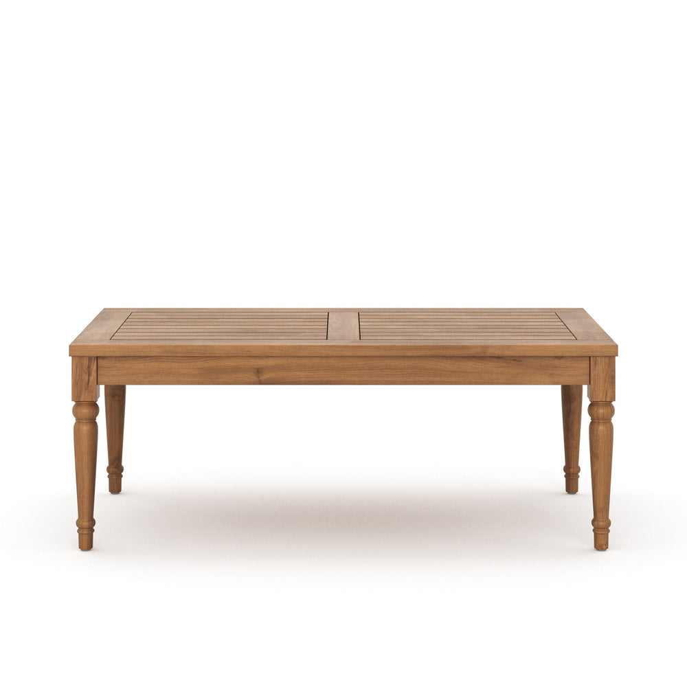Discover the epitome of outdoor elegance with the Savannah Coffee Table. Crafted from FSC Certified, Eco-Friendly Acacia solid wood, this table embodies durability and sustainability, promising years of enjoyment. Its light, clear finish accentuates the n