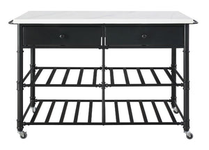  timeless silhouette that bring your kitchen an open feel. Two storage drawers and 