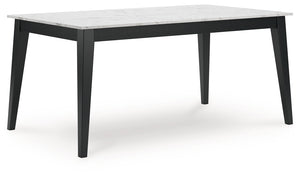  it-'s adorned with a stunning white faux marble tabletop. The piece serves a simply striking feast for the eyesâ€”now your only worry is what to serve for dinner.<br><br>