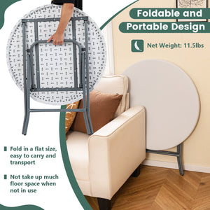 The HDPE tabletop is characterized by excellent robustness and fade resistance<br>The waterproof HDPE tabletop is easy to maintain and resistant to stains<br>The heavy-duty metal frame ensures 220 lbs strong weight capacity <br>The 1.6" thickened HDPE boa
