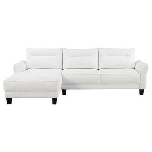 Caspian - Upholstered Curved Arm Chaise Sectional Sofa - White