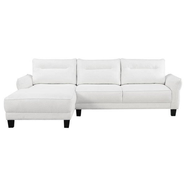 Caspian - Upholstered Curved Arm Chaise Sectional Sofa - White