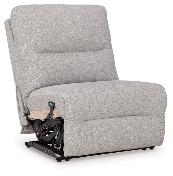 This power armless recliner is made with Next-Gen Nuvellaâ„¢ (polyester) upholstery. Pairs with other items in the series to make a sectional.<br><br><b>Additional Dimensions</b><br><ul><li>Seat depth: 23-"</li><li>Seat height: 20-"</li><li>Fully reclined