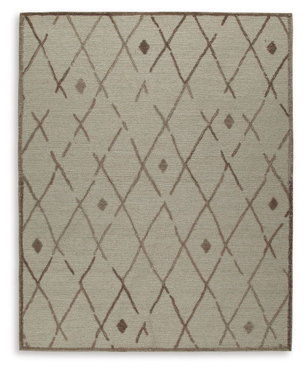 This elegant, understated area rug masterfully combines design and durability. Hand-tufted for superior quality, its geometric pattern and neutral palette pair seamlessly with rustic and contemporary decorative schemes. With a soft and cozy texture, this 