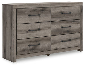 Combining a casual aesthetic with functional flair, this dresser suits styles from rustic to industrial. Its smooth-gliding drawers store everyday essentials with ease, from clothes to bed linens. Elongated drawer pulls in a dark hue polish off the look, 