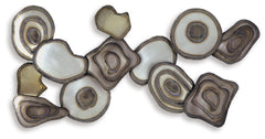 Metallic finishes create an eye-catching interplay of light and dimension in this wall decor. The abstract design and organic shapes lend a sophisticated, contemporary edge, while its ability to hang four ways offers impressive versatility. Whether it-'s 