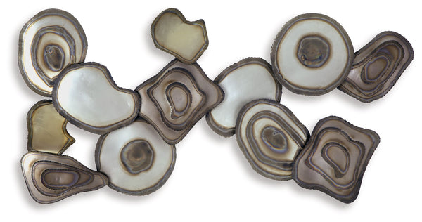 Metallic finishes create an eye-catching interplay of light and dimension in this wall decor. The abstract design and organic shapes lend a sophisticated, contemporary edge, while its ability to hang four ways offers impressive versatility. Whether it-'s 
