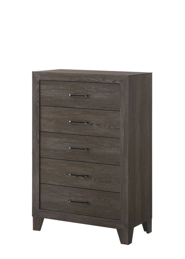 Hopkins - Twin 5 Piece Bedroom Set - Slate Oak