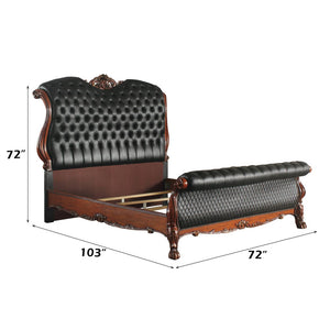 Dresden - Queen Bed - PU & Cherry Oak - 72"