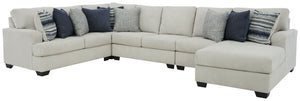 Lowder - Stone - 6 Pc. - Right Arm Facing Corner Chaise 5 Pc Sectional