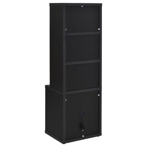 Westpark - 3-Shelf Bookcase USB And Lockable Drawer - Black