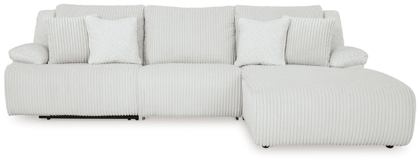 Top Tier - Alloy - 3-Piece Reclining Sectional Sofa With Raf Press Back Chaise