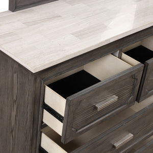 Lisbon - 2 Piece Dresser & Mirror Set - Gray