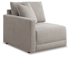This left-arm facing corner chair is made with polyester/cotton/nylon upholstery. Fully finished on all sides, it pairs with other items in the series to make a modular sectional.<br><br><b>Additional Dimensions</b><br><ul><li>Seat depth: 27-"</li><li>Sea