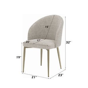 Cora - Side Chair (Set of 2) - Champange Fabric