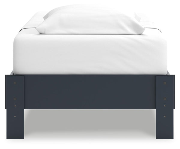 Simmenfort - Navy Blue - Twin Platform Bed