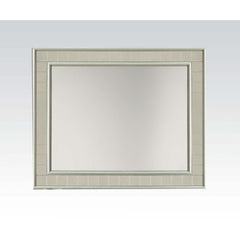 Rectangular Wall Mirror Wooden Molding Trim w/Mirrored Trim Inlay<br/><br/><b>Product Features</b><ul><li>Case: 1Pc/1Ctn</li><li>Finish: Champagne</li><li>Style: Transitional</li><li>Materials: Wood, Mirror, Veneer (Wood), Composite Wood</li></ul><br/>