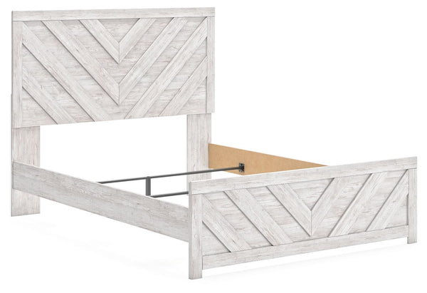 Cayboni - Whitewash - Queen Panel Bed