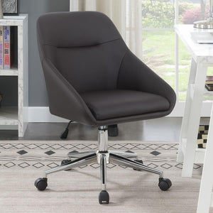  this modern office chair features contoured edges for an elegant