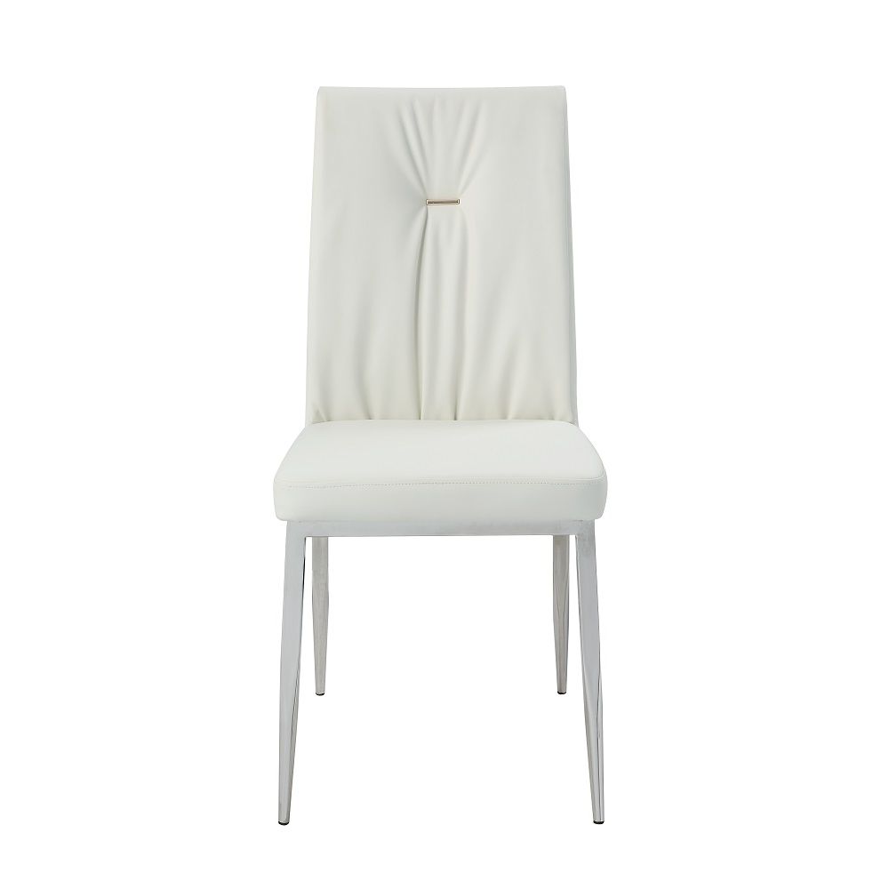 1x14-" Drop in Leaf Included High Gloss Finish Chrome Finish Base Upholstered Chair with Chrome Metal Legss