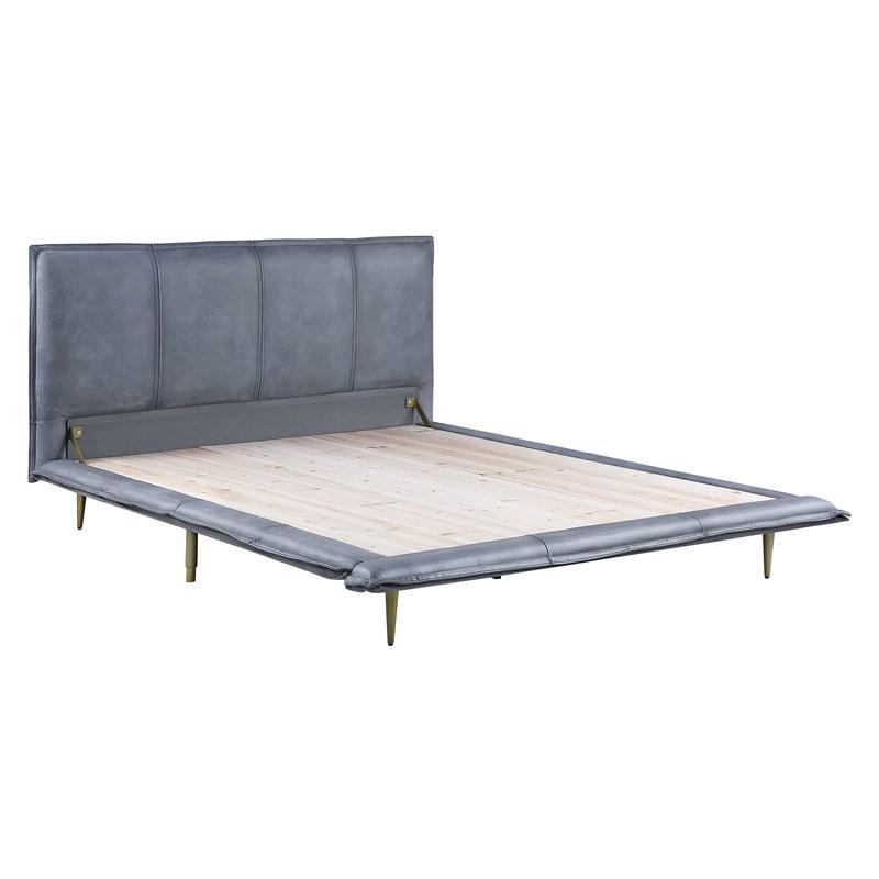 The low profile of this Metis bed creates a luxurious aesthetic and will create the illusion of a larger room. Modern industrial styling is both substantial and plush, with clean lines that make a cool and effortless look in your bedroom. Not lacking in q
