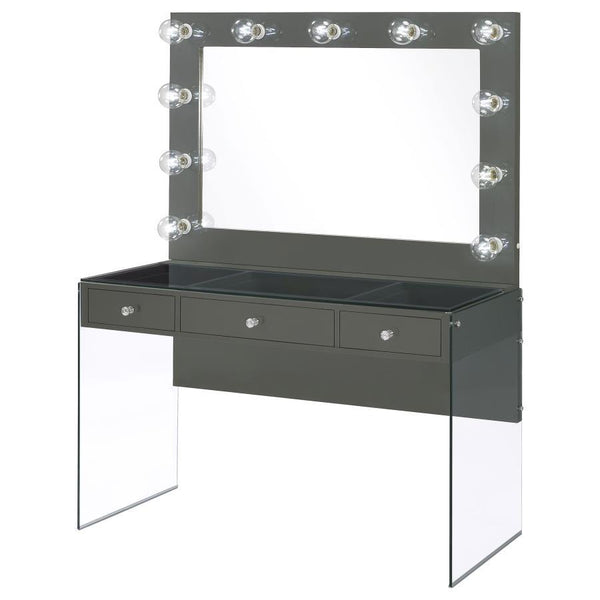  this vanity matches a variety of color palettes. Supported by clear tempered glass side panels