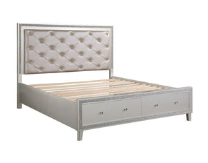 Box Spring Not RequiredPadded Headboard & Storage Footboard Button Tufted HeadboardRaised Molding Trim<br/><br/><b>Product Features</b><ul><li>Box Spring Not Requiredâ€§Padded Headboard & Storage Footboardâ€§ Button Tufted Headboardâ€§Raised Molding Trim<