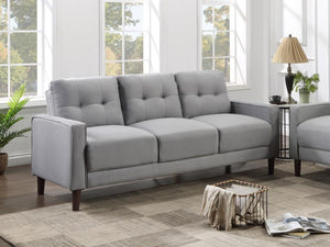  this sofa boasts a perfect small-scale design. Its classic track arm and self-welt detailing highlight the superior tailoring. The grid-tufted boxed back cushions and pocket coil spring cushion construction ensu