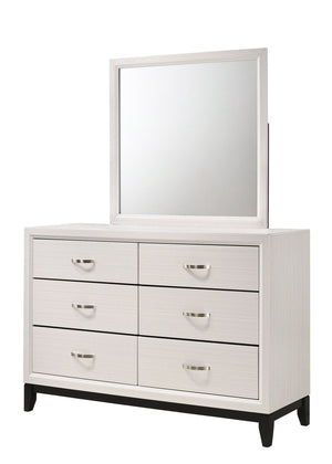  clean look with its white finish and contrasting dark accents. The simple