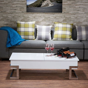 Calnan - Coffee Table - White & Chrome