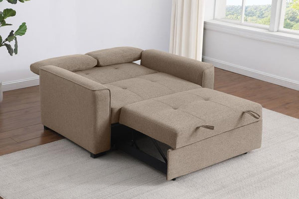 Edith - Upholstered Convertible Sleeper Sofa Bed - Beige