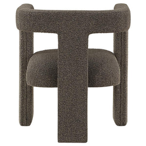 Petra - Boucle Upholstered Accent Side Chair - Chocolate Brown