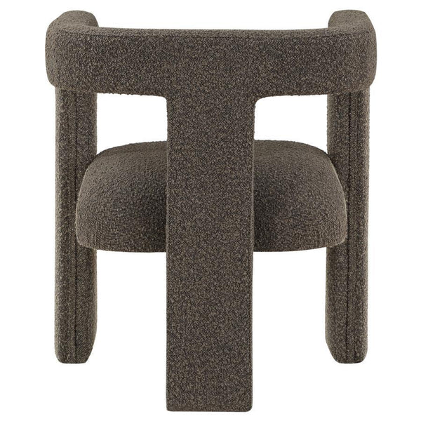 Petra - Boucle Upholstered Accent Side Chair - Chocolate Brown