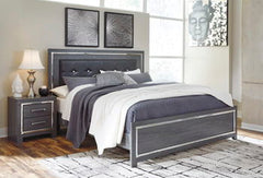 Reminiscent of Hollywood glamour of yesteryear, this king panel bed interprets luxury in a decidedly modern way. Sumptuous details include button-tufted upholstery, faceted faux crystals and chrome-tone accents beautifully lit by LED lights enhanced with 