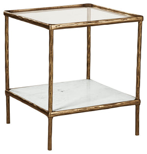 Classic in design with a dash of textural appeal, this accent table provides both flair and function. The glass tabletop offers the perfect perch for a lamp, while the white marble lower shelf is ideal for resting trendy coffee table books and other decor