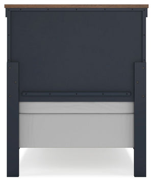 Landocken - Brown / Blue - Twin Panel Bed
