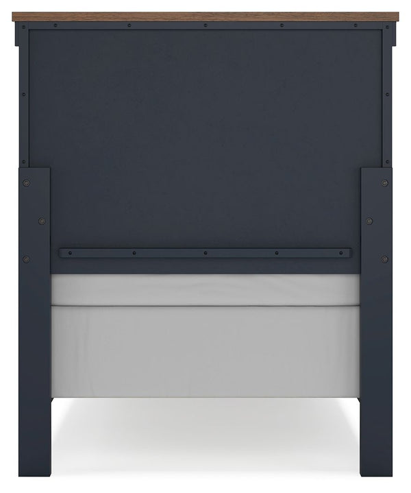 Landocken - Brown / Blue - Twin Panel Bed