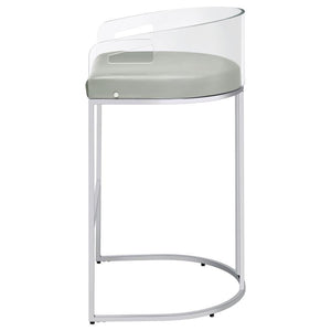 Thermosolis - Clear Acrylic Bar Chair (Set of 2) - Chrome