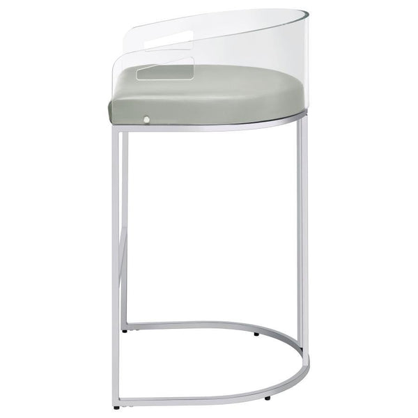 Thermosolis - Clear Acrylic Bar Chair (Set of 2) - Chrome