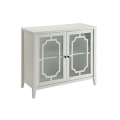 Viewable storage is the key with the Ceara cabinet. It features an open design fret work, allowing any thing stored to be viewed inside. This collection is a classic romantic white designed cabinet.<br/><br/><b>Product Features</b><ul><li>Rectangular Tabl
