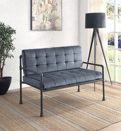 Foam Density: D20 Memory Foam<br/><br/><b>Product Features</b><ul><li>KD</li><li>Memory Foam Seat & Back Cushion</li><li>Water Pipe Style</li><li>Loose Back & Seat Cushion</li><li>Case: 1Pc/1Ctn</li><li>Finish: Gray Velvet & Sandy Gray Finish</li><li>Styl