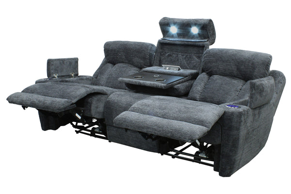  this stylish model features a smooth motorized reclining motion at just the touch of a button. Integrated beverage holders i