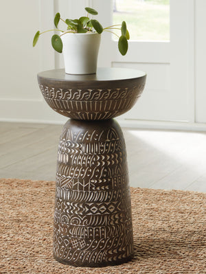  part art form. Decorated with a carved floral design