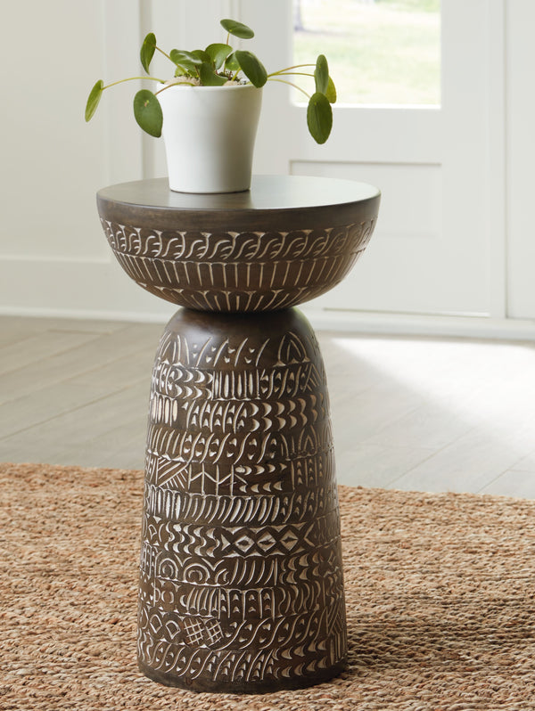  part art form. Decorated with a carved floral design