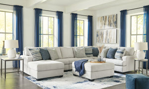 What a pleasant surprise: high-end luxury made comfortably affordable. Thatâ€™s what makes this sectional with chaise group in stone gray so alluring. Made exclusively for those wanting to make a designer statement, this finely crafted sectional and ottom