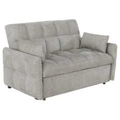 Get the best of both worlds for snoozing and lounging with this sleeper sofa. All over-tufting enhances the comfort of the chenille fabric. Slim arms and a rounded rectangular backrest give it a modern flair as a stylish sofa. Fold down the backrest to ea