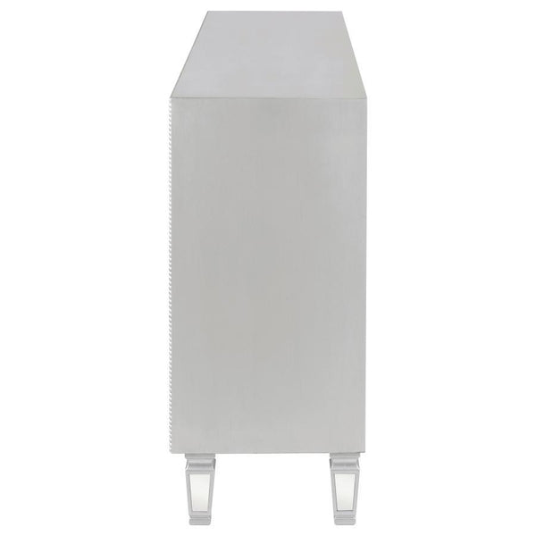 Leticia - 3-Drawer Mirrored Storage Accent Cabinet - Silver