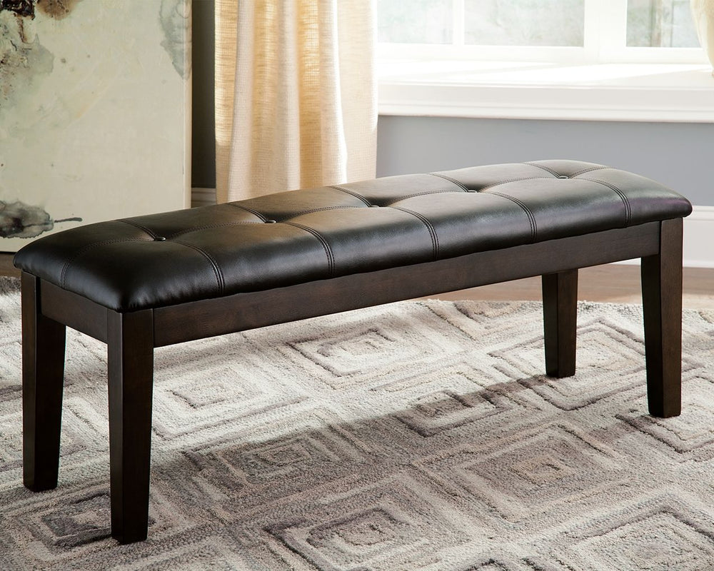 Whatâ€™s fresh on the menu? The addition of bench seating in the dining room. With its plush cushioning and stylish button-tufted faux leather upholstery, this dining room bench blends feel-good ingredients and great presentation.<br/><br/><b>Product Feat